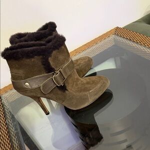 Joan & David Dark olive green Heeled Boots with Buckle